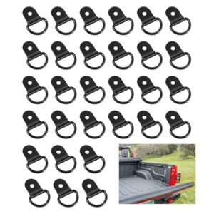 30 Stück Zurrösen für Anhänger, Befestigungsösen Schwarz D-Ringe Aufbauring zurrhaken 36x26mm Zurring Haken für Anhänger Lastwagen Mechanische Camping Boots Elektrowerkzeuge