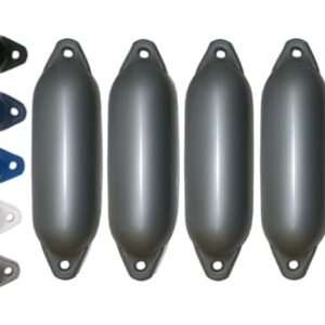 Silberne 12skipper Bootsfender, Majoni Fender Star 15 Langfender, Set mit vier hochwertigen Fendern für optimalen Schutz von Booten
