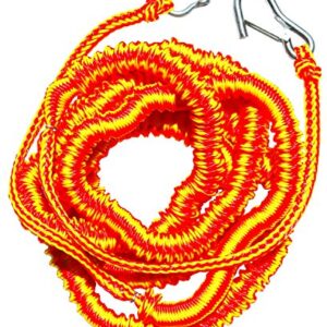 Vibrantes Bungeecord mit orangefarbenen und gelben Elementen, ideal für Wassersportler als Sicherheitsanker