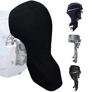 Außenbordmotorabdeckung, robuste 420D Oxford-Stoff Material, UV-Beschichtung, Wasserdicht, Persenning für Außenbordmotor, Schutz vor Staub, Schmutz und Sonnenlicht