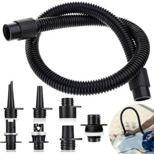 BIZOI SUP Pumpe Adapter Kit, 1M Luftpumpe Schlauch mit 7 Luftventil Düsen, Aufblasbares Boot SUP Pumpe Adapter, Luftschlauch und Elektrischem Zubehör für Schlauchboote Stand Up Paddle Board Kajak