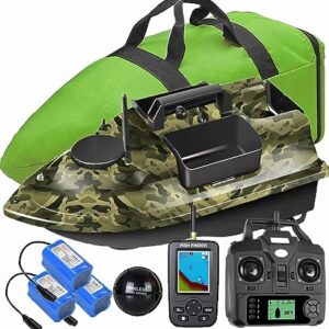 Futterboot mit GPS, Sonar und Echolot für Karpfenangeln - 12000mAh Batterie, 3 Katapultbuchten, Handtasche, Antennen, Propeller