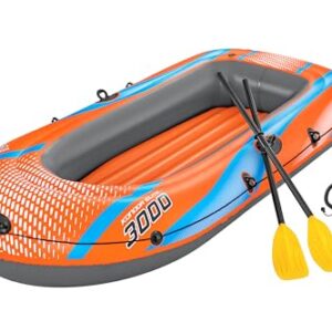 Bestway Schlauchboot-Set Kondor Elite 3000, PVC-Schlauchboot für zwei Erwachsene und ein Kind mit 200 kg Gesamtgewicht, aufblasbarer Boden, Ruder und Handpumpe