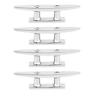 Ein Set aus 4 Edelstahl-Booteinrichtungen mit 100 mm oder 3,9 Zoll Durchmesser zum sicheren Anlegen und Festmachen von Booten.