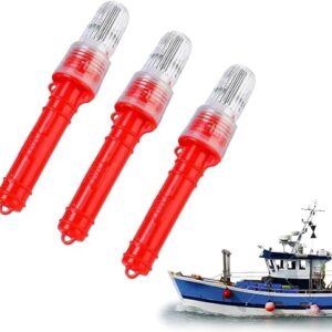 Marine-Sicherheit-Bootsfackeln, 3 Stück, elektronische Notfallsignale mit visuellen Warnsignalen, wasserdicht für Fischernetze und Boote