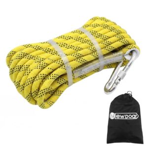 Robustes 10 mm Marine-Schwimmseil mit Haken und wasserabweisender Beschichtung, geeignet für Boote, Yachten und PWC, gelber Polyester-Festmacher mit Edelstahlhaken