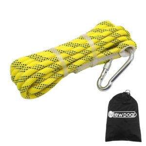 Marine-Schwimmseil mit Haken, Robustes Polyester-Seil für Boote und Yachten, 10 mm Durchmesser, gelbe Farbe, 6 Meter Länge