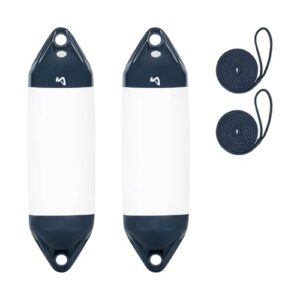 Zwei aufblasbare Bootsfender mit Leine, Fender für Schlauchboot, Yacht, Schiff, Bootsschutz