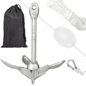 Pannadayee Anker Boot 6KG Faltanker mit 20 m Ankerleine und Tasche, Bootsanker für Kajak, Schlauchboot, SUP-Board, Kanu und Motorboot
