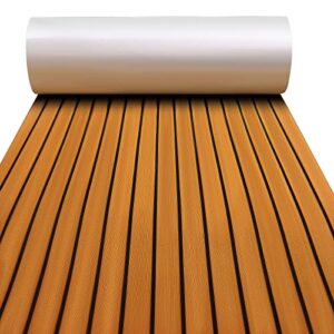 Neue Generation Eva-Schaum rutschfeste Marine Matte mit 3 M Klebstoff für Boote und Kajak, braun mit schwarzen Streifen