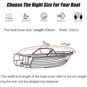 WOOLUCK Bootsabdeckung wasserdicht 600D Oxford für V-Rumpf T-Top/Hard-Top-Boot Ruderboot Angelboot