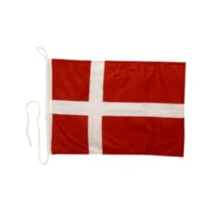 Maritime Premium Qualität - 30x40 cm große Bootsflagge Dänemark, wetterfest und UV-beständig mit Strick und Schlaufe für Boot, Yacht und Segelschiff