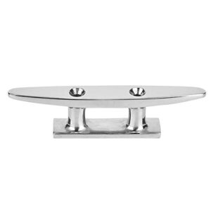 Edelstahl Klampe für Boote, silberfarbige Oberfläche, robuste Konstruktion, Anlegeklampe, Festmacherklampe, marine Hardware, Schiffe, Yachten