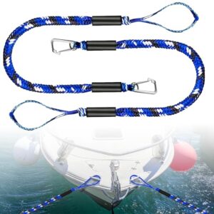 Bungee Dock Line, Festmacher Seil für Boote, Bungee Line mit Edelstahl Karabinerclip, Bootszubehör für Boote, Kajak, Jetski, Pontoon, Kanu
