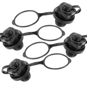 Ersatzfit Luftventil, Aufblasbares Ventil mit Kappe Deckel, 22mm Air Up Ersatz für Schlauchboote und SUP, Schwarz