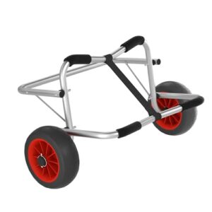 Faltbarer Kanuwagen aus Aluminium, ideal zum Transportieren von Booten, Kajaks, Paddleboards und Kanus, mit PU-Luftreifen und Spannriemen, leicht und stabil