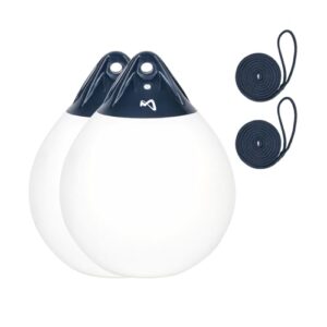 Mesle Kugelfender Globe 2er Set, Ø 35,5 cm weiß, Fenderboje, Bootsfender, rund aufblasbar, Ankerboje für Yacht und Schiff