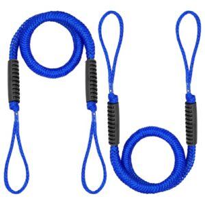 Festmacher Seil 2 Stück, 120 cm Bungee Dock Line für Boote, Pontoon, Jetski, Kajak und Kanu