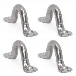 Präzise Fenderösen für verschiedene Einsatzbereiche - Edelstahl V2A, 4 x Fenderöse mit 5 x 50mm Deckenhaken, Rostfrei, für Außen- und Innenbereich geeignet