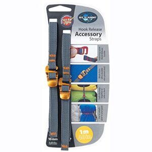 Hochwertige Tie Down Straps von Sea to Summit für sicheren Transport von Ausrüstung, 10 mm breit und 1 m lang