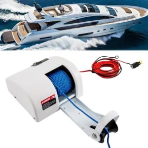 Elektrische Ankerwinde für Boote mit drahtloser Fernbedienung, 25LBS Seilwinde für Boote, Fischerboote, Motorboote und kleine Vergnügungsboote