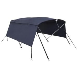 Bimini-Top mit Seitenteilen, Sonnenverdeck für Boot, Blau 600D Polyester Aluminiumrahmen