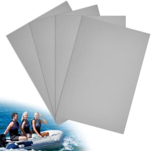 WOUMON Schlauchboot Reparaturset, 4 PCS PVC Kajak Reparatur Patches, Wasserdichtes SUP Flickzeug Set für Kanu, Kajak, Schlauchboot (grau)
