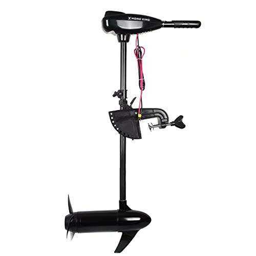 80LBS Thrust Elektrobootsmotor 12 Volt Aussenborder Bootsmotor mit LED-Batterieanzeige Höhenverstellbar, Elektro Outboard motor und Halterung für Schlauchboote, Kajaks und kleine Freizeitboote