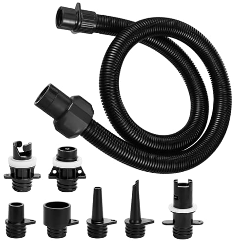 Set mit 8 aufblasbaren SUP-Pumpen-Adaptern, Luftschlauch und elektrischem Zubehör für Schlauch, Boot, Paddelboard - Outdoor-Aktivitäten, Wassersport