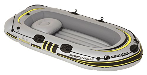 Aufblasbares Schlauchboot für 3 Personen, Sevylor Supercaravelle XR86GTX-7, perfekt für Sommerpause am See oder Seeurlaub