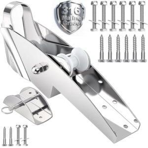 FUCNEN Bogen-Ankerrolle aus 316 Edelstahl mit Ankerschloss und Scharnier, Marine-Qualität, selbstspannend, Doppelbogenrolle für marine-yacht-docking-zubehör