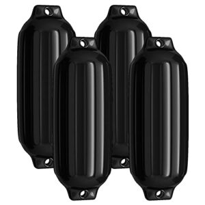 GYMAX 4er-Set Bootsfender - Vier Fender für Boot & Yacht - Schwarz (50 x 14 cm, 58 x 16 cm, 68 x 21 cm)