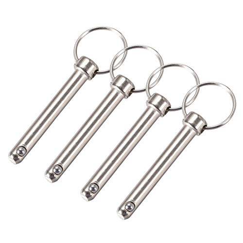 Hochwertige Steckbolzen mit Kugelsicherung für Marine- und Bootszubehör, Schnellverschlussbolzen mit Länge 55mm und Durchmesser 8mm aus Edelstahl