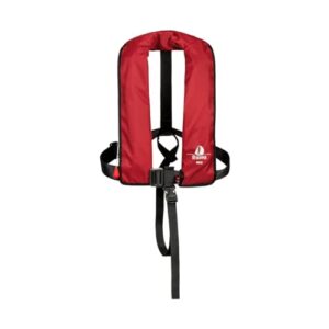 Automatische Rettungsweste 165N mit Harness, ISO 12402-3, Lifebelt, UML-Auslöser, Schrittgurt, Erwachsene 40-150 kg, Rot