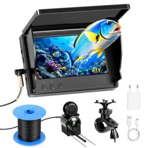 Fischfinder Unterwasserkamera für Angeln mit 4,3-Zoll IPS Display und IR-Nachtsicht, ideal für See, Fluss, Meer und Eisfischen