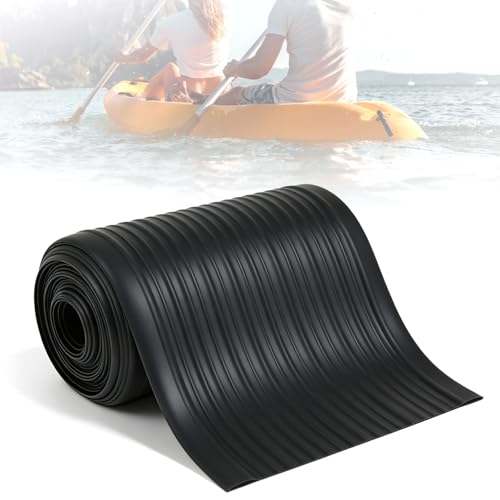 Gummi-Schutzstreifen für Kajaks, 5 m x 20 cm Schlauchboot Verschleißstreifen Schwarz Pannenschutz Kaischutz Bootsgummiband für Kajaks Kanus Schlauchboote Schnellboote