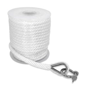 Hochwertiges, schwimmendes Polypropylenseil mit Kings Braid Konstruktion und korrosionsbeständiger 316 Edelstahl-Kausche für das Ankern, Legen und Festmachen von Booten und anderen Wasserfahrzeugen.