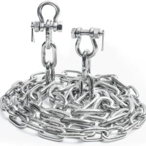 Hanfger Ankerkettensatz, 0,8 cm x 3 m, Marinequalität, robuste Bootsanker-Kette mit Anti-Off-Doppelschäkel-Verbindungsenden für Boot, Ponton, Deck und Angeln