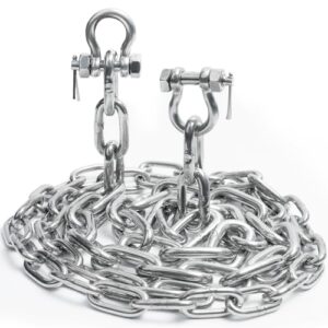Vollständiges Bootsanker-Set für Boote und Pontons, Marine-Qualität, schwere Ankerkette, 3 m Länge, mit 2 Anti-Off-Bügel-Verbindungsenden, in Edelstahl 316.