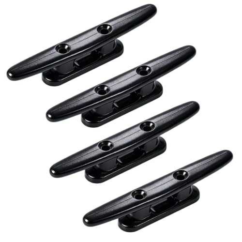 4 PCS Klampen für Boote aus Hochwertigem Nylon 100 mm, Klampe Festmacherklampe Bootsklampe Kunststoffklampe mit 2 Befestigungslöchern, Salzwasserbeständig für Kajak, Yacht, Schlauchboot und Deck