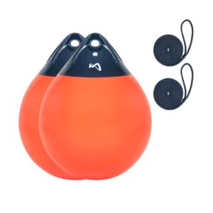 Mesle Kugelfender Globe 2er Set, Fender für Booten und Schiffe, Ankerboje, Markierungsboje, orange und rot, PVC-Material