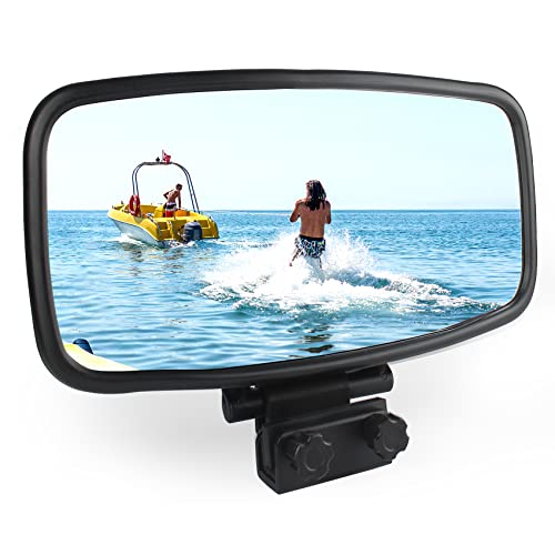 Universeller Marine-Spiegel (17,8 x 35,6 cm) mit breiter Sicht und konvexer Form für maximale Sicherheit beim Fahren Ihres Bootes. Kompatibel mit Skibooten, Schnellbooten und Pontonbooten.