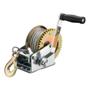 Wiltec Handseilwinde bis 720kg Übersetzung 4:1 128x160x215mm, Seilwinde handbetrieben, effiziente Handseilzug für den Einsatz im Freien