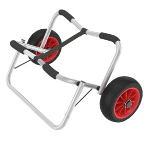 YUENFONG Kajakwagen Faltbarer Kanuwagen mit 2 PU-Rädern, Transportwagen Alu mit Spannriemen Bootswagen für Kaja Kanus und Schlauchboot