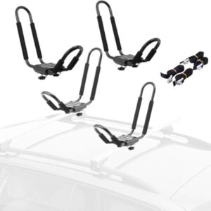 4 Stück kajaktransporteure mit weichen Polstern für den Aufbau auf dem Dach eines Autos, ideal für Kajaktouren und Bootshalter