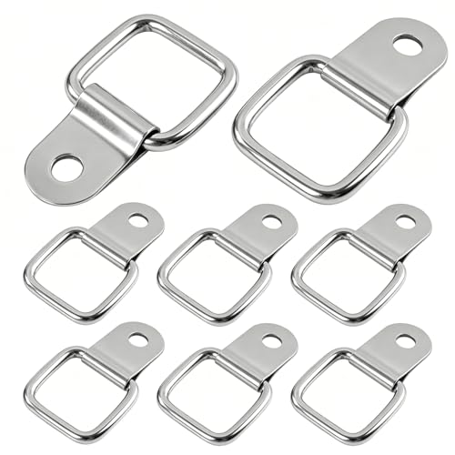 Hochfeste D Ring Zurrösen aus Edelstahl für 100 kg Tragkraft, Befestigungsösen für Ladungssicherung auf Anhänger, LKW, Boot, PKW, Motorrad, Kajak und Lagerregal
