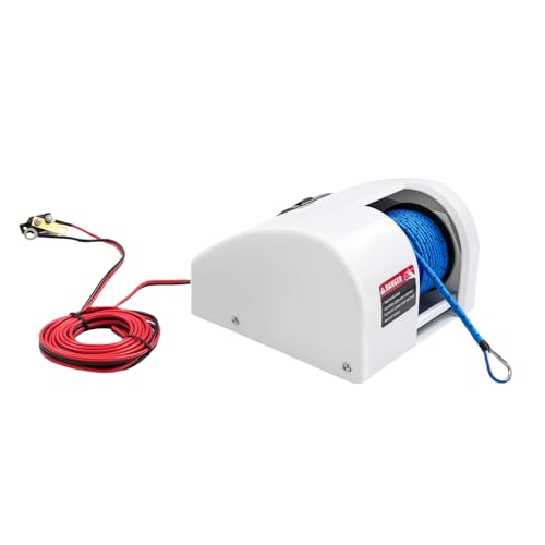 EieiKaha Heavy Duty Electric Anchor Winch, 25LBS 12V Boot Marine Salzwasser Anker Kit mit Fernbedienung & 100 Fuß Ankerseil für Fischerboote Motorboote im Freien