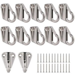 Bild von 12 x Fenderhaken aus Edelstahl 316 mit Schrauben, hochwertige Befestigungshaken für Marine, Garage, Camping oder Zuhause
