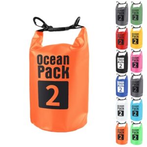 Wasserdichte Dry Bag 2L, perfekt für Wasser-Sport-Aktivitäten wie Schwimmen, Rafting oder Bootfahren geeignet. Robuste Materialien und verstellbares Gurt-System.
