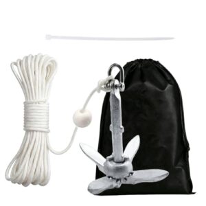 Nimblyne 0,7Kg Anker Boot Set mit Seil, Boje und Klappanker für Kleine Boote und Wasserpflanzenreinigung